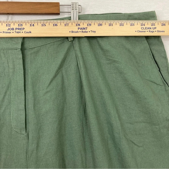 New Vero Moda Army Green Linen Blend Wide Leg Pants size 24 - Picture 7 of 11